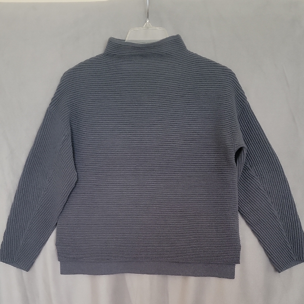 Reiss Teal Ribbed Turtleneck Sweater, Size M